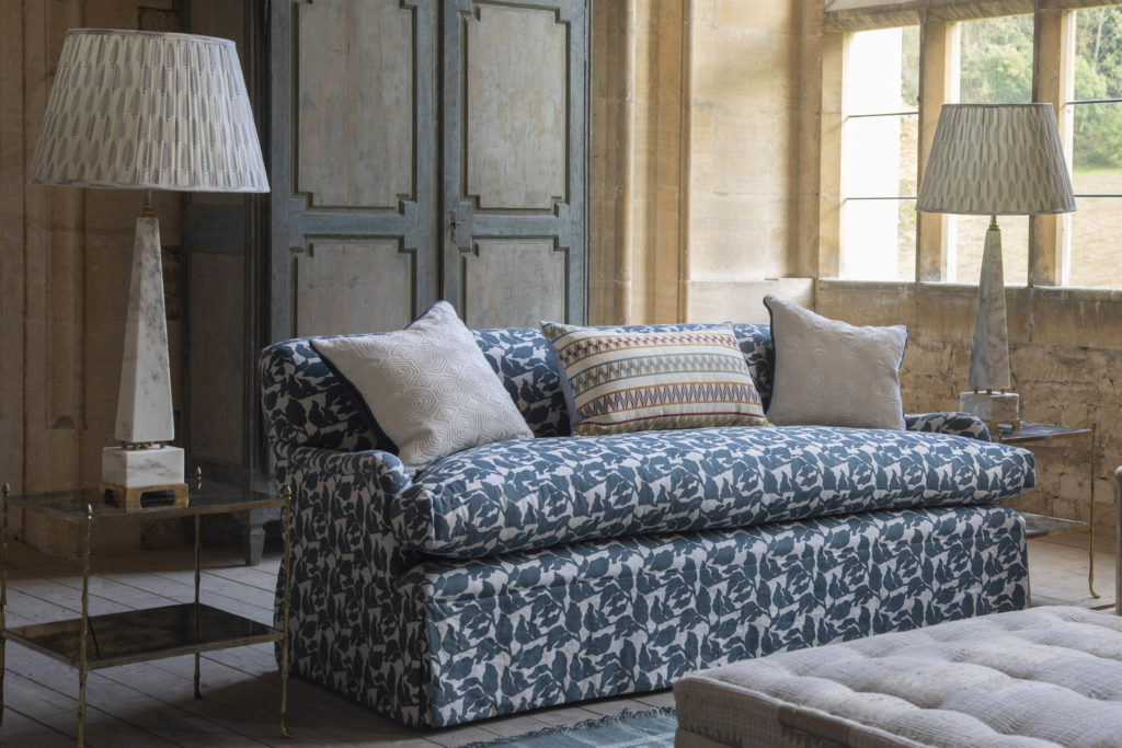 Lorfords x Turner Pocock blue patterned sofa