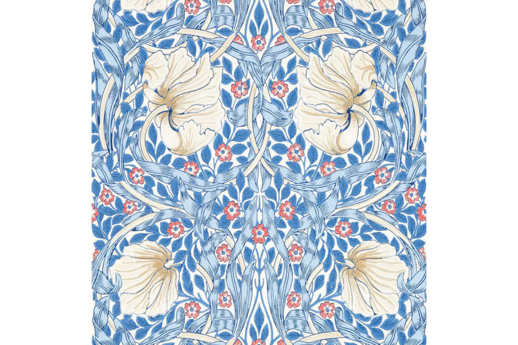 The Morris & Co Pimpernel Wallpaper in Blue