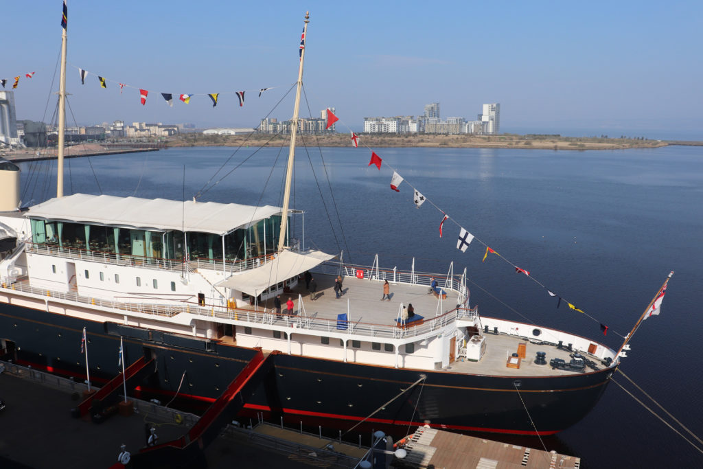 Tourists enjoying the sunshine on board the Royal Yacht Britannia